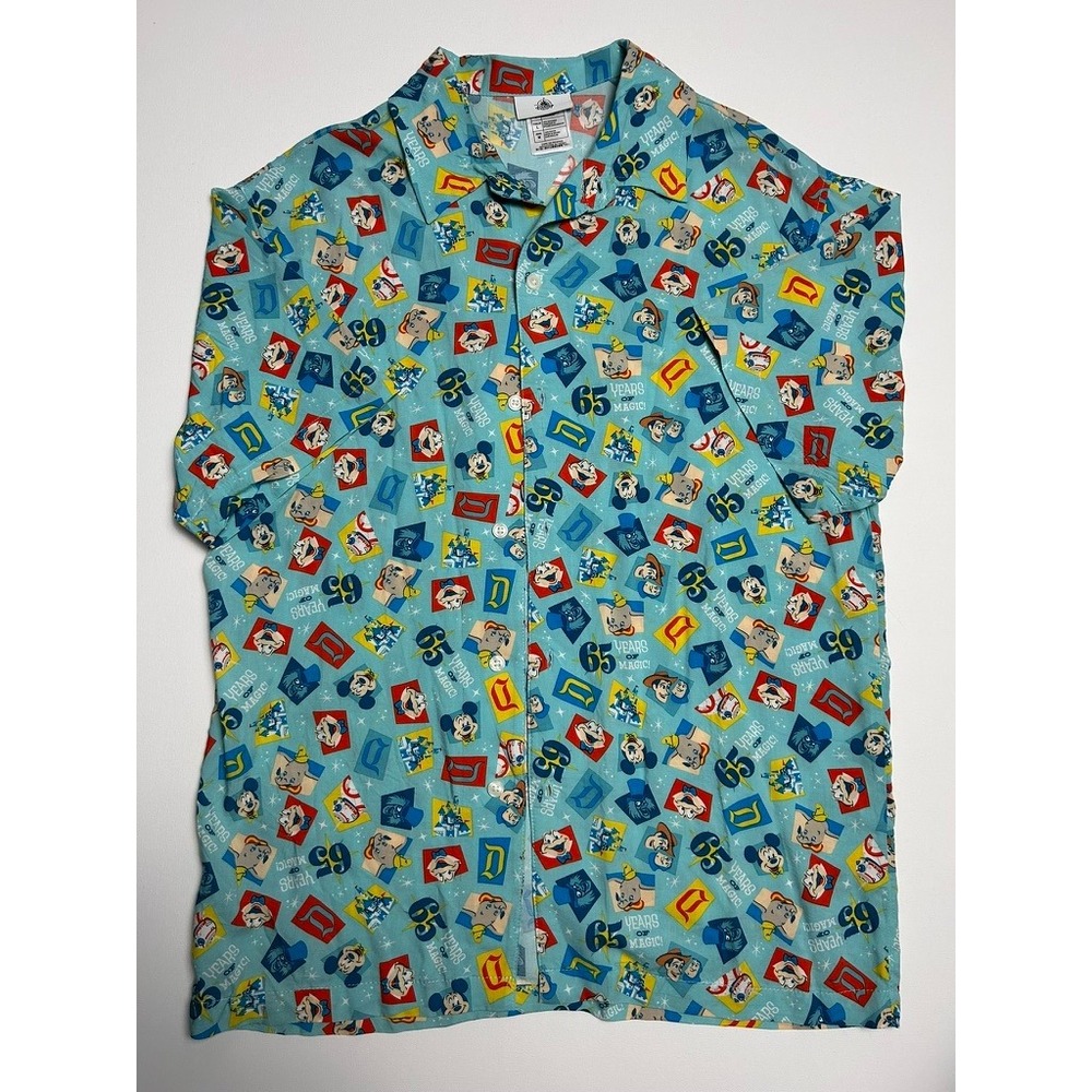 Disney Parks Disneyland Men 65th Anniversary Magic Button Down L Mickey Vacation